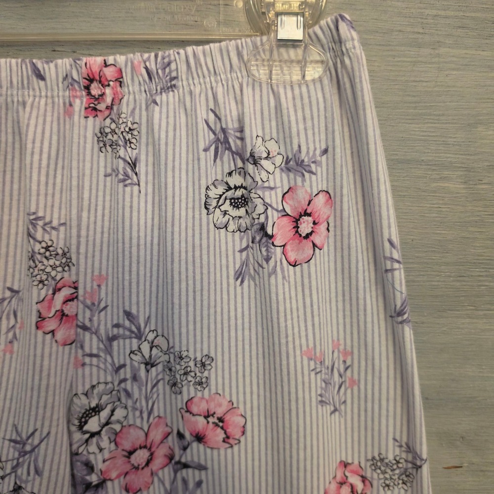 Vintage Laura Ashley 60% Cotton Floral Striped Pajama Sleepwear Set Medium GC - Picture 11 of 14